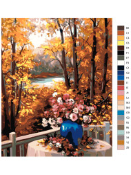 Raqamlar bo'yicha rasm "Kuz o'rmon"