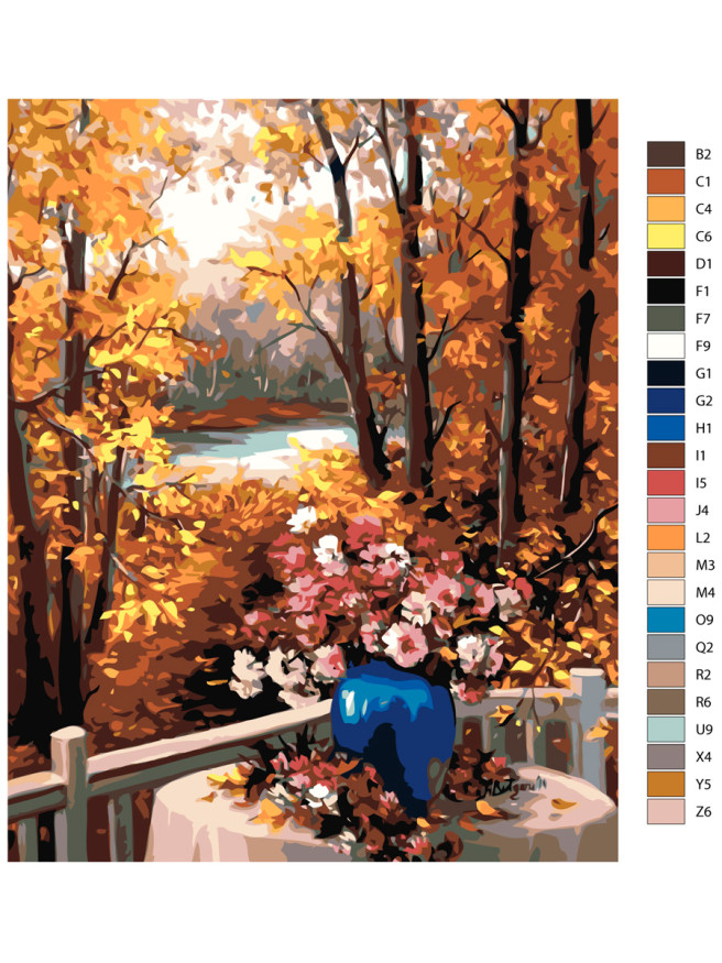 Raqamlar bo&amp;#039;yicha rasm &amp;quot;Kuz o&amp;#039;rmon&amp;quot;