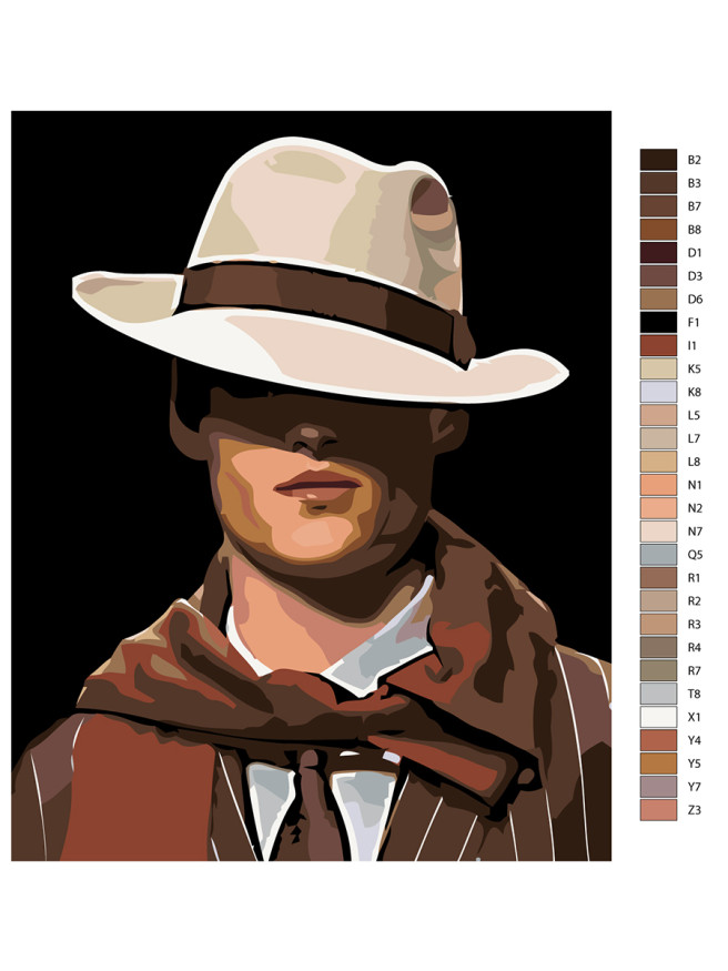 Картина по номерам &amp;quot;Парень в шляпе&amp;quot;