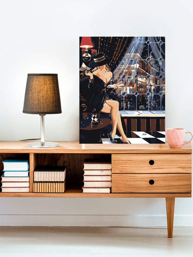 Картина по номерам &amp;quot;Девушка в шляпе&amp;quot;