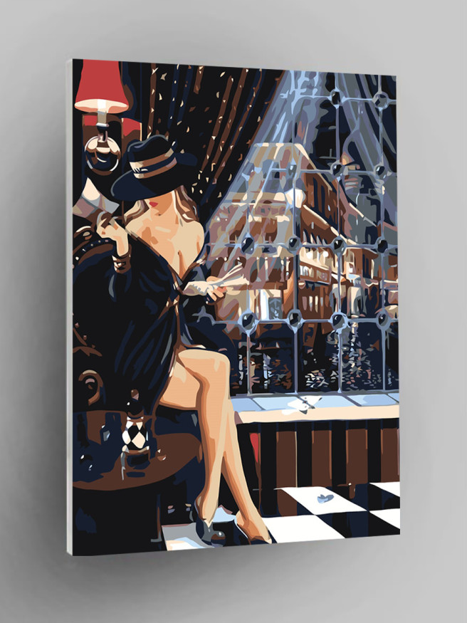 Картина по номерам &amp;quot;Девушка в шляпе&amp;quot;