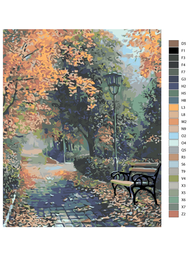 Картина по номерам &amp;quot;Улица осенью&amp;quot;