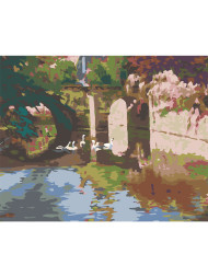 Raqamlar bo&#039;yicha rasm &quot;Ko&#039;lda oqqushlar&quot;