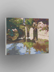 Raqamlar bo&#039;yicha rasm &quot;Ko&#039;lda oqqushlar&quot;