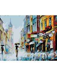 Raqamlar bo&#039;yicha rasm &quot;Yomg&#039;irli kun&quot;