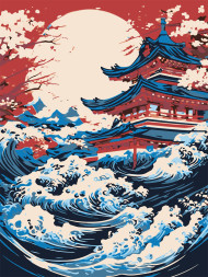 Raqamlar bo&#039;yicha rasm &quot;Uy yaqinidagi to&#039;lqinlar&quot;