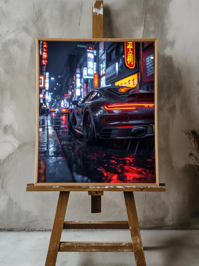 Постер на холсте &amp;quot;Ночной дрифт в мегаполисе&amp;quot;