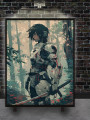 Постер на холсте &amp;quot;Кибер-самурай в лесу&amp;quot;