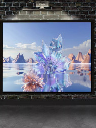 Holstga bosilgan poster &quot;Nur va shishadan yasalgan gullar&quot;