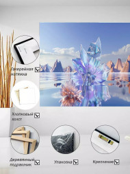 Holstga bosilgan poster &quot;Nur va shishadan yasalgan gullar&quot;