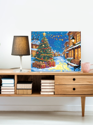 Raqamlar bo‘yicha rasm &quot;Ko‘chadagi yangi yil archasi&quot;