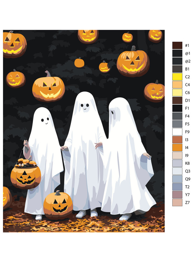 Raqamlar bo&amp;#039;yicha rasm &amp;quot;Haloven bayramingiz bilan&amp;quot;