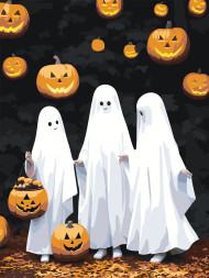 Raqamlar bo&#039;yicha rasm &quot;Haloven bayramingiz bilan&quot;