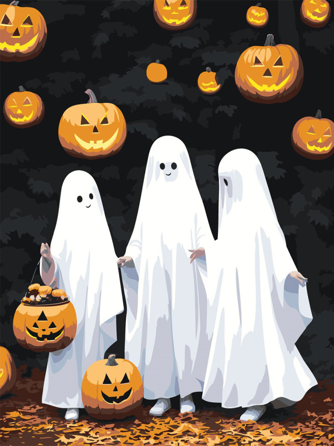 Raqamlar bo&amp;#039;yicha rasm &amp;quot;Haloven bayramingiz bilan&amp;quot;