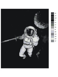 Raqamlar bo&#039;yicha rasm &quot;Oy fonida kosmonavt&quot;