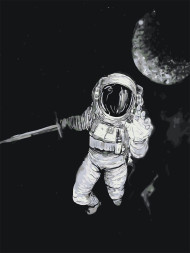 Raqamlar bo&#039;yicha rasm &quot;Oy fonida kosmonavt&quot;