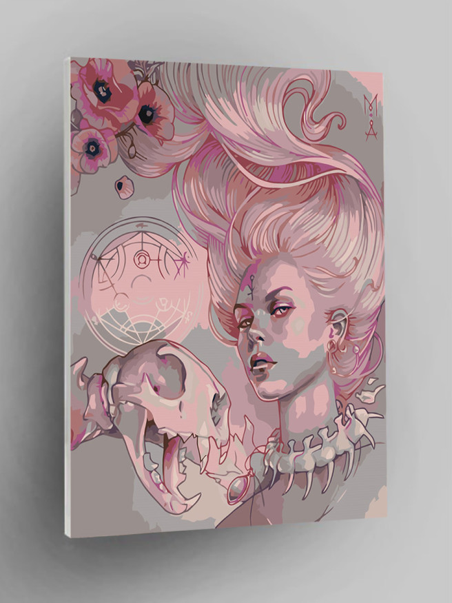 Raqamlar bo&amp;#039;yicha rasm &amp;quot;Gullar bilan qiz&amp;quot;