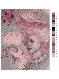 Raqamlar bo&#039;yicha rasm &quot;Gullar bilan qiz&quot;