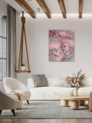 Raqamlar bo&#039;yicha rasm &quot;Gullar bilan qiz&quot;