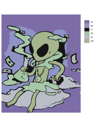 Raqamlar bo&#039;yicha rasm &quot;Kolba bilan o&#039;zga sayyoralik&quot;