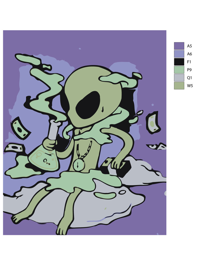 Raqamlar bo&amp;#039;yicha rasm &amp;quot;Kolba bilan o&amp;#039;zga sayyoralik&amp;quot;