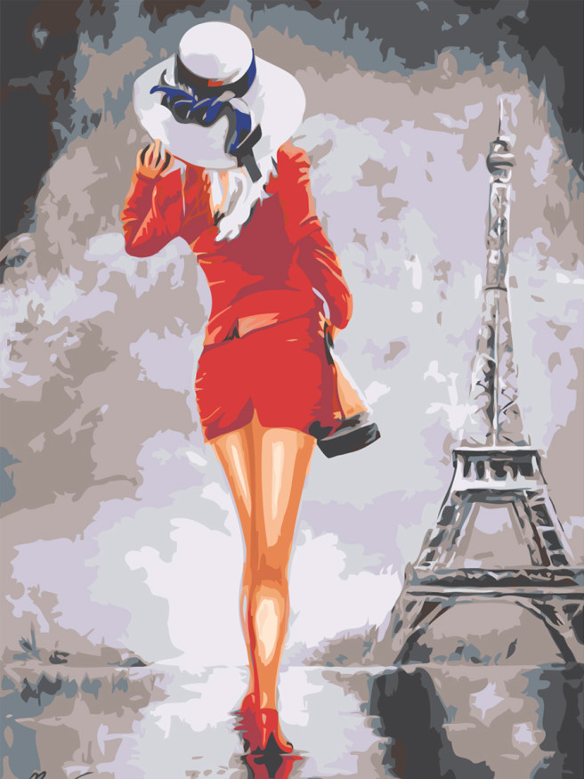 Raqamlar bo&amp;#039;yicha rasm &amp;quot;Qizil kiygan nozik qiz&amp;quot;