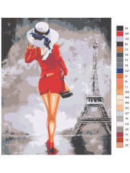 Raqamlar bo&#039;yicha rasm &quot;Qizil kiygan nozik qiz&quot;