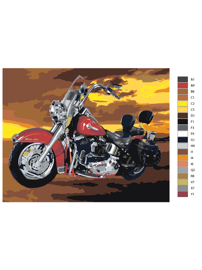 Raqamlar bo&amp;#039;yicha rasm &amp;quot; Mototsikl&amp;quot;