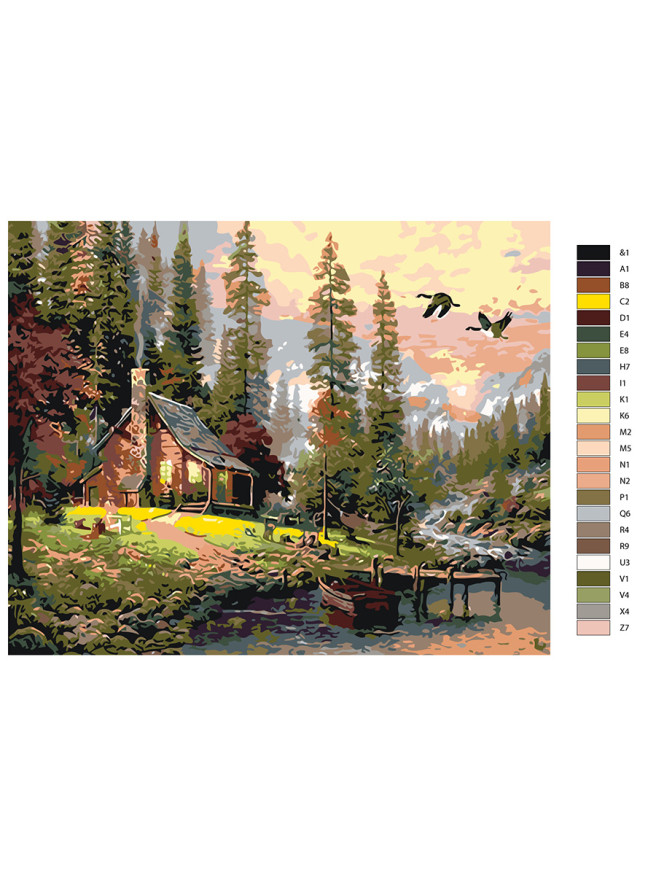 Raqamlar bo&amp;#039;yicha rasm &amp;quot;O&amp;#039;rmondagi uy&amp;quot;