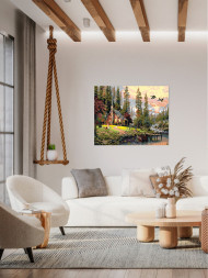 Raqamlar bo&#039;yicha rasm &quot;O&#039;rmondagi uy&quot;