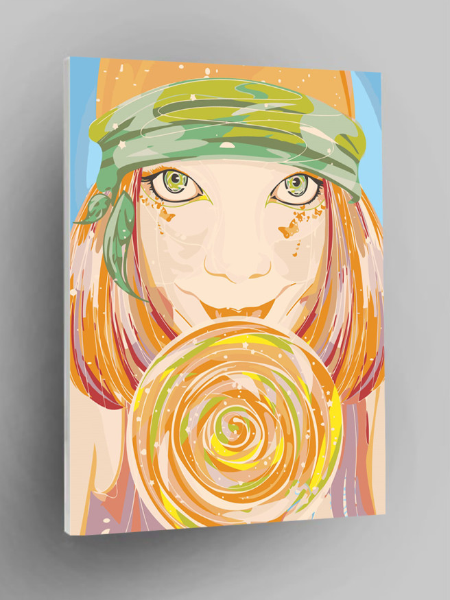 Raqamlar bo&amp;#039;yicha rasm &amp;quot;Lolipopli qiz&amp;quot;