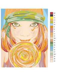 Картина по номерам &amp;quot;Девушка с леденцом&amp;quot;