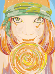 Картина по номерам &amp;quot;Девушка с леденцом&amp;quot;