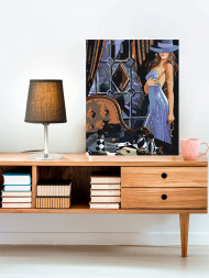 Картина по номерам &amp;quot;Девушка с в синей шляпе&amp;quot;