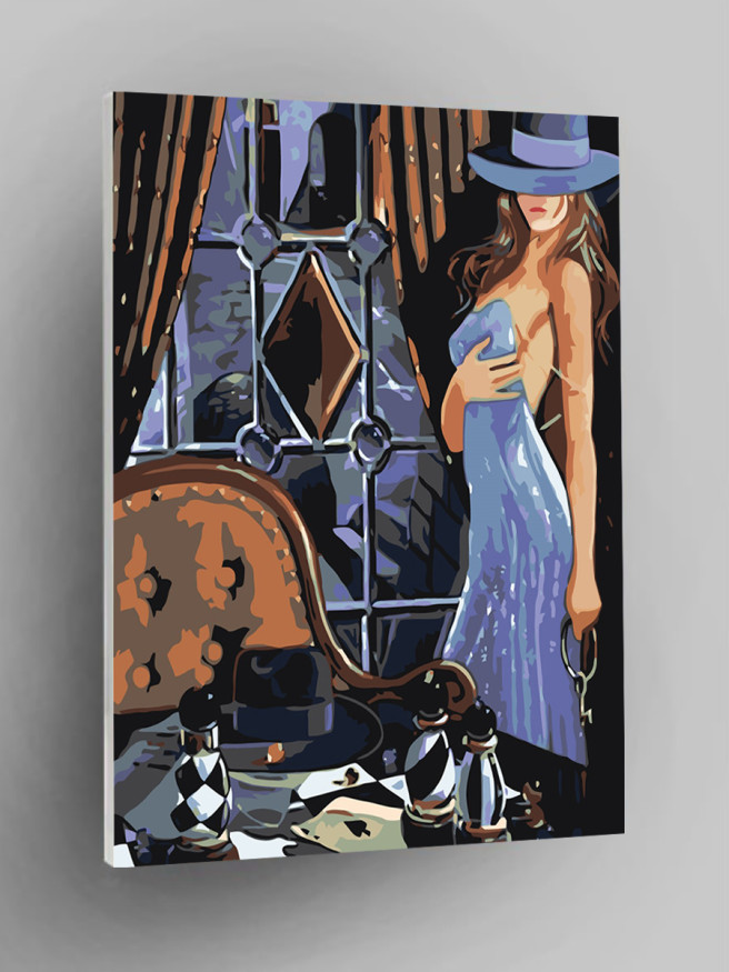 Raqamlar bo&amp;#039;yicha rasm &amp;quot;Moviy shlyapali qiz&amp;quot;