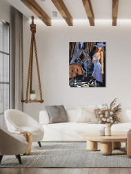 Картина по номерам &amp;quot;Девушка с в синей шляпе&amp;quot;