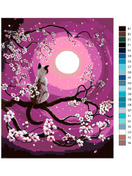 Raqamlar bo&#039;yicha rasm &quot;Daraxtdagi mushuk&quot;