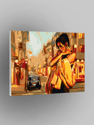 Raqamlar bo'yicha rasm "Oltin rang kiygan qiz"