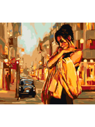 Raqamlar bo'yicha rasm "Oltin rang kiygan qiz"