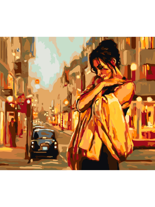 Raqamlar bo&amp;#039;yicha rasm &amp;quot;Oltin rang kiygan qiz&amp;quot;