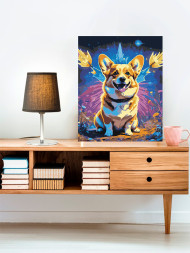 Картина по номерам &amp;quot;Собака с цветами&amp;quot;