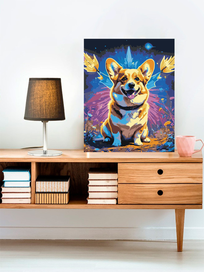 Raqamlar bo&amp;#039;yicha rasm &amp;quot;Gullar bilan it&amp;quot;