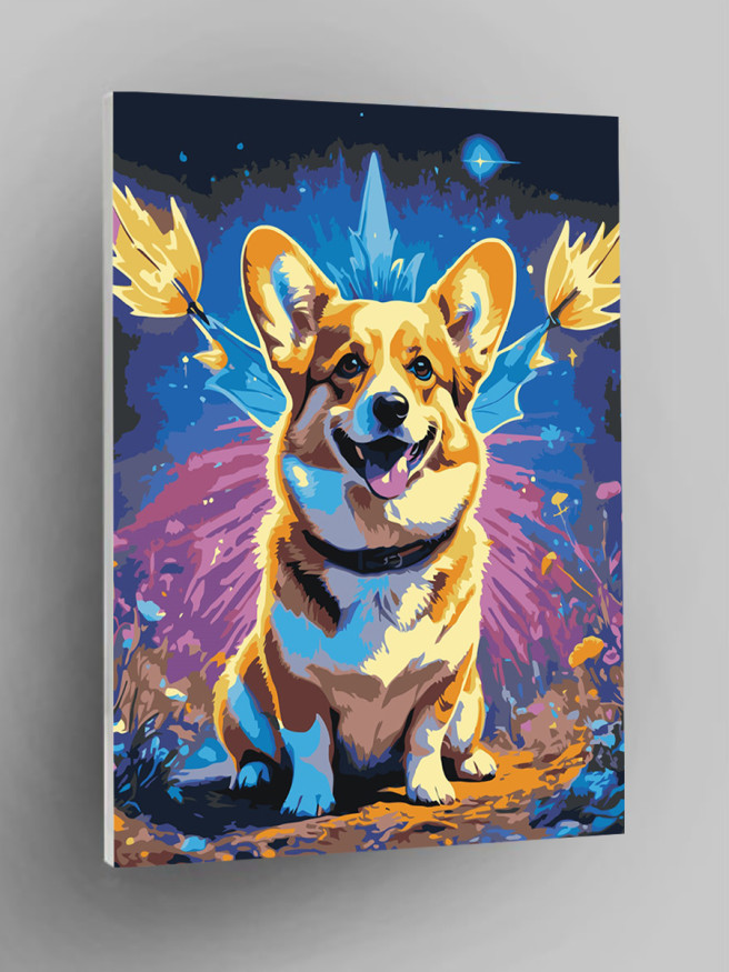 Raqamlar bo&amp;#039;yicha rasm &amp;quot;Gullar bilan it&amp;quot;