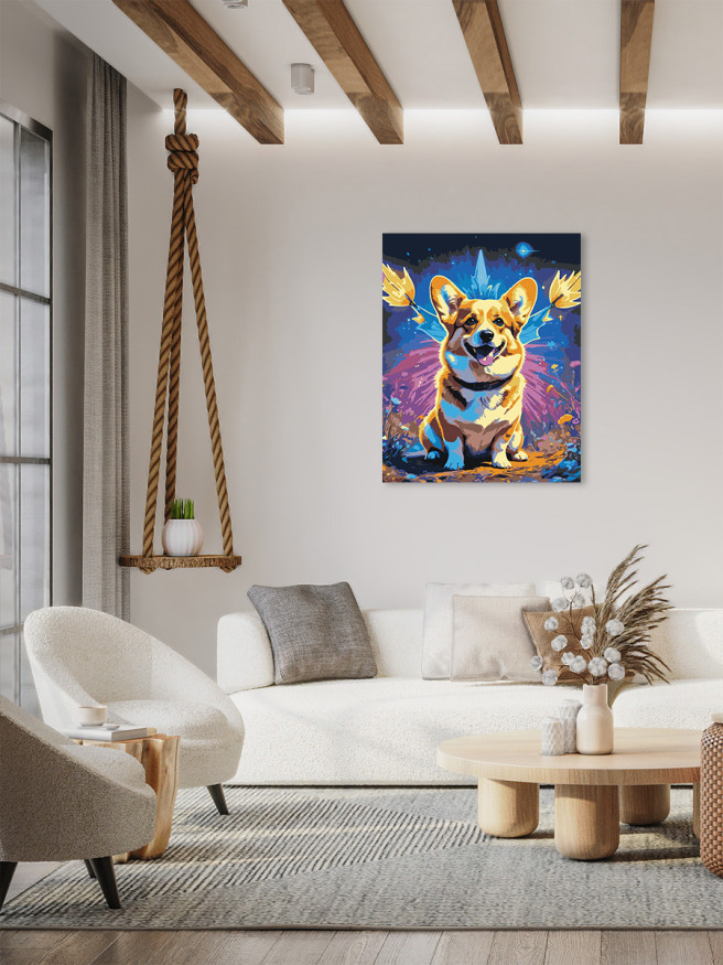 Raqamlar bo&amp;#039;yicha rasm &amp;quot;Gullar bilan it&amp;quot;