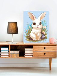 Картина по номерам &amp;quot;Заяц в цветах&amp;quot;