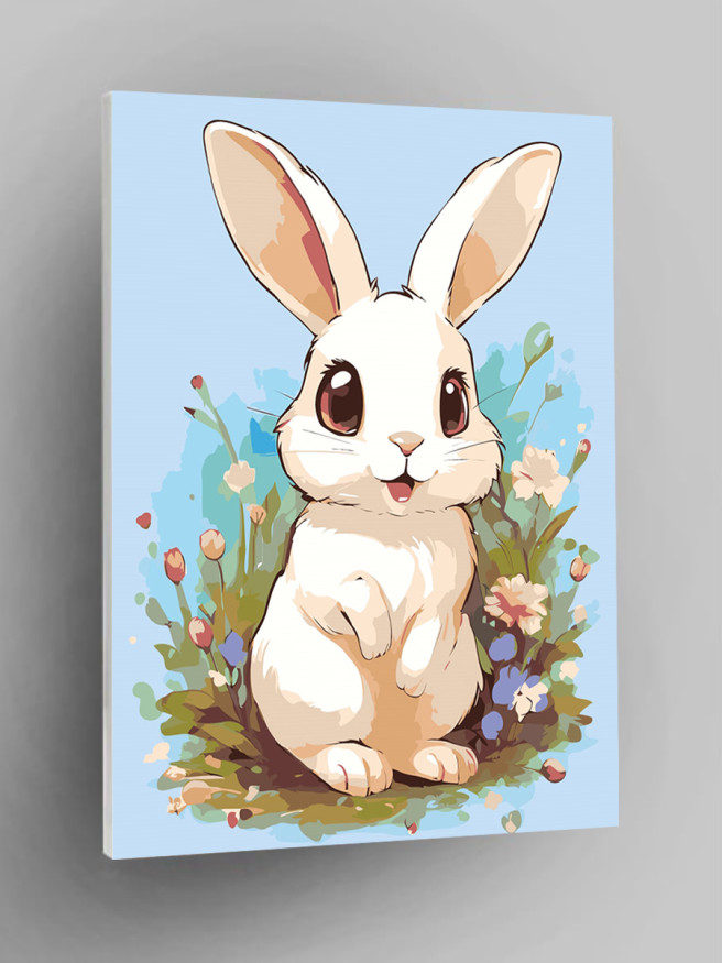Картина по номерам &amp;quot;Заяц в цветах&amp;quot;