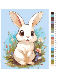 Картина по номерам &amp;quot;Заяц в цветах&amp;quot;
