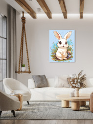 Картина по номерам &amp;quot;Заяц в цветах&amp;quot;
