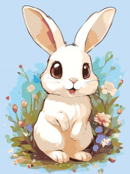 Картина по номерам &amp;quot;Заяц в цветах&amp;quot;