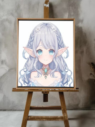 Holstga bosilgan poster "Moviy ko‘zli elf qiz"
